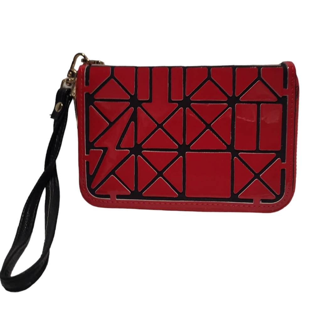 Isabelle Red Geometric Patchwork Wallet.Smoke free home!Bundle and Save!